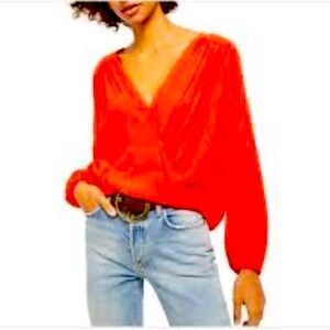 FREE PEOPLE CHECK ON IT RED FLAME BLOUSE!